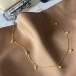 Load image into Gallery viewer, Dangling Gemstone Station Necklace
