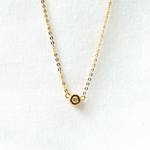 .05ct Dainty Diamond Bezel Pendant