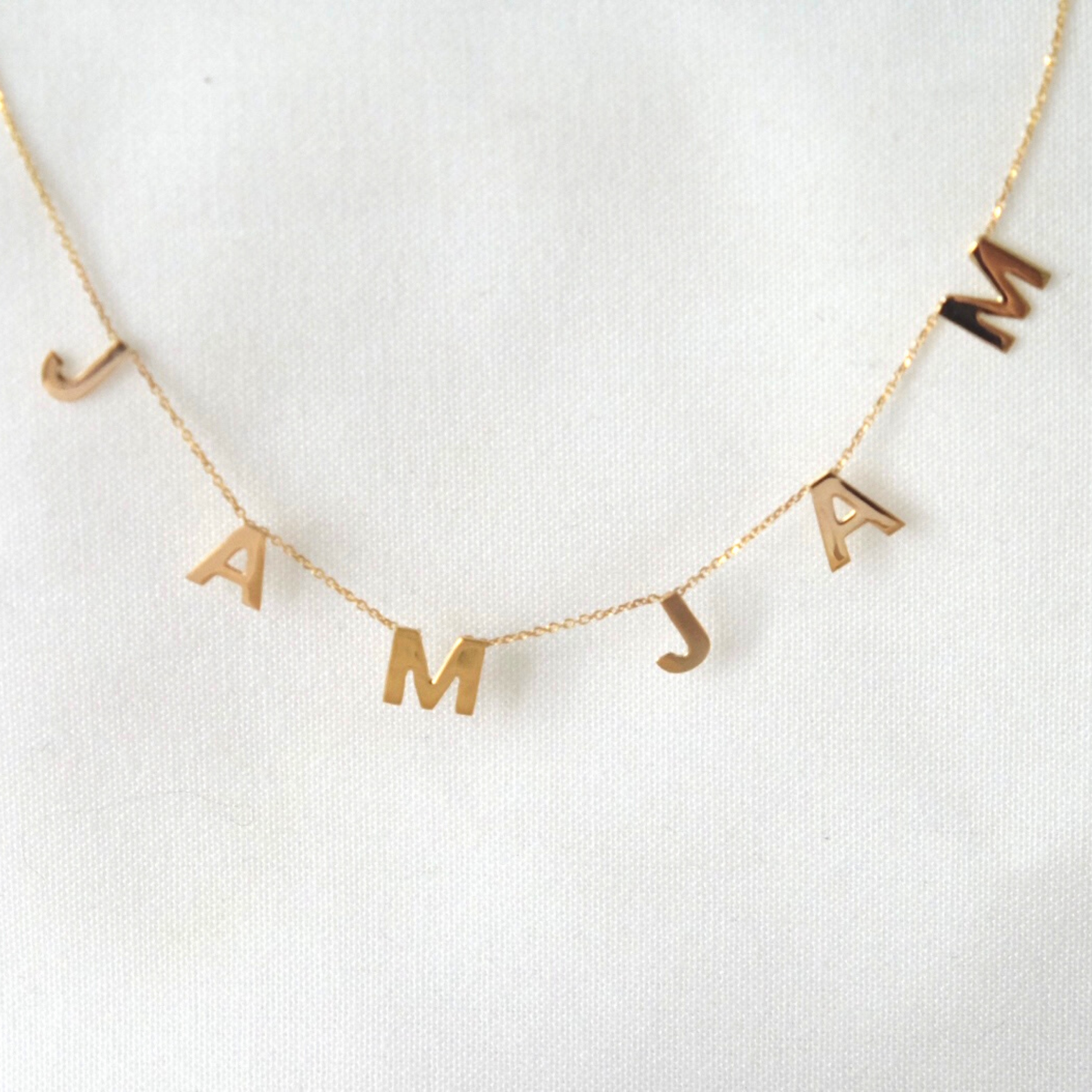 Floating hot sale name necklace